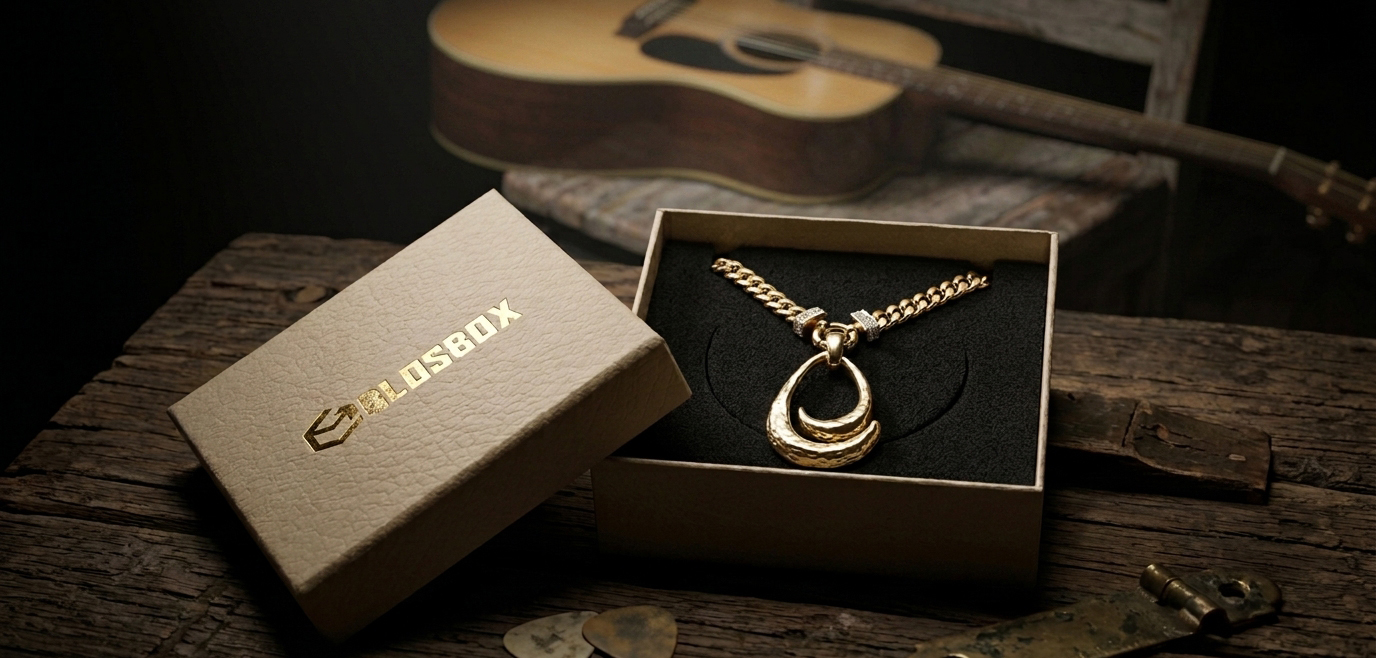 Jewelry box with necklace inside